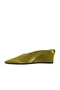 view 5 of 5 Satin Pointed Gala Wedge in Moss