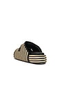 view 3 of 5 Stripe Raffia Cro Slide in Black & White Micro Stripe
