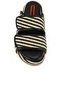 view 4 of 5 Stripe Raffia Cro Slide in Black & White Micro Stripe