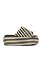 view 1 of 5 Stripe Raffia Cloudy Platform Sandal in Black & White Micro Stripe