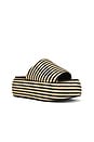 view 2 of 5 Stripe Raffia Cloudy Platform Sandal in Black & White Micro Stripe
