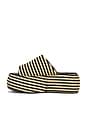 view 5 of 5 Stripe Raffia Cloudy Platform Sandal in Black & White Micro Stripe