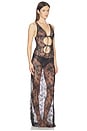view 3 of 4 Ultra Fine Lace Long Slip Dress in Onyx