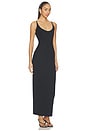view 2 of 3 Smooth Layers Skimpy Strap Maxi Dress in Obsidian