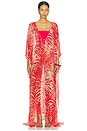 view 2 of 4 Sheer Long Kaftan in Carmine Zebra Print