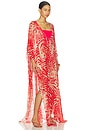 view 3 of 4 Sheer Long Kaftan in Carmine Zebra Print