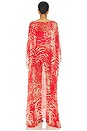 view 4 of 4 Sheer Long Kaftan in Carmine Zebra Print