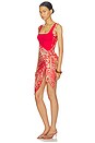 view 2 of 3 Sheer Dress Sarong in Carmine Zebra Print