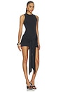 view 2 of 3 Cupro Jersey Wrap Mini Dress in Obsidian