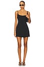 view 1 of 3 Smooth Layers Skimpy Strap Mini Dress in Obsidian