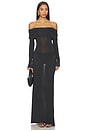 view 1 of 3 Sheer Modal Off Shoulder Long Dress in Onyx