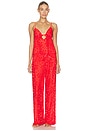 view 1 of 8 Sheer Velvet Burnout Cami & Pant Set in Ruby Contrast