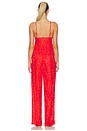 view 3 of 8 Sheer Velvet Burnout Cami & Pant Set in Ruby Contrast