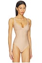 view 3 of 5 Body Plunge Bodysuit in Clay