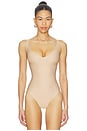 view 2 of 5 Body Core Sculpt Plunge Thong Bodysuit in Clay