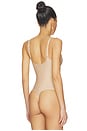 view 4 of 5 Body Core Sculpt Plunge Thong Bodysuit in Clay