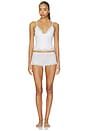 view 1 of 4 Fits Everybody Lace Triangle Cami & Boyshort Set in Slate Dot Print