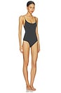 view 2 of 3 Sheer Seamless Thong Bodysuit in Onyx