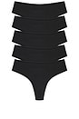 view 1 of 5 Fits Everybody Thong 5 Pack in Onyx