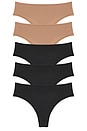 view 1 of 2 Fits Everybody Thong 5 Pack in Sienna & Onyx