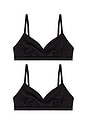view 1 of 5 Fits Everybody Crossover Bralette 2 Pack in Onyx