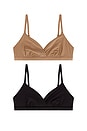 view 1 of 1 Fits Everybody Crossover Bralette 2 Pack in Sienna & Onyx