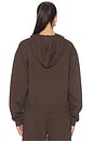 view 3 of 5 Cotton Fleece Classic Zip-up Hoodie in Dark Sepia