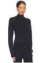 view 2 of 4 Wool Cashmere Zip Up Mock Neck Sweater in Onyx