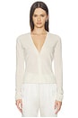 view 1 of 4 Sheer Cashmere Cardigan in Egret