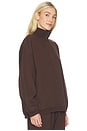 view 2 of 4 Boyfriend Fleece Slouchy Turtleneck Pullover in Espresso