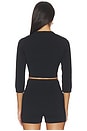 view 4 of 5 Refined Knit Crop Cardigan in Obsidian