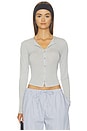 view 1 of 4 Sheer Modal Cardigan in Heather Grey