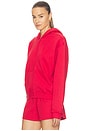 view 3 of 6 Cotton Fleece Classic Zip Up Hoodie in Washed Red
