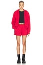 view 5 of 6 Cotton Fleece Classic Zip Up Hoodie in Washed Red