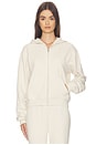 view 1 of 4 Drapey French Terry Shrunken Zip Up Hoodie in Buff