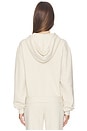 view 3 of 4 Drapey French Terry Shrunken Zip Up Hoodie in Buff