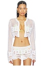 view 1 of 5 Crochet Swim Cropped Cardigan in Snow