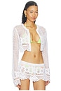 view 2 of 5 Crochet Swim Cropped Cardigan in Snow