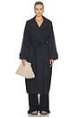 view 2 of 4 Swiss Cotton Sateen Trench Coat in Onyx