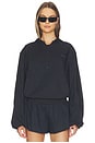 view 1 of 5 Woven Cotton Half Zip Jacket in Onyx