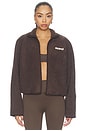 view 2 of 6 Teddy Boxy Zip Up Jacket in Espresso