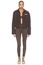 view 6 of 6 Teddy Boxy Zip Up Jacket in Espresso
