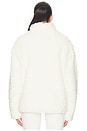view 4 of 5 Faux Fur Zip Up Mock Neck Jacket in Egret