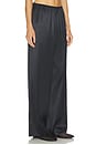 view 2 of 6 Heavyweight Satin Wide Leg Pant in Onyx