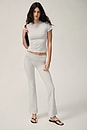 view 1 of 7 Cotton Jersey Foldover Pant in Light Heather Grey
