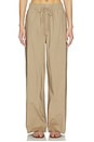 view 1 of 6 Swiss Cotton Sateen Oversized Drawstring Pant in Desert