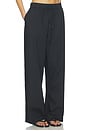 view 2 of 6 Swiss Cotton Sateen Oversized Drawstring Pant in Onyx