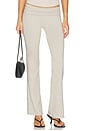 view 1 of 6 PANTALON À REVERS EN JERSEY DE COTON in Stone