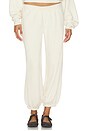 view 1 of 6 Drapey French Terry Cropped Low Rise Jogger in Buff