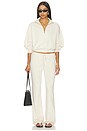 view 5 of 6 Drapey French Terry Straight Leg Pant in Buff